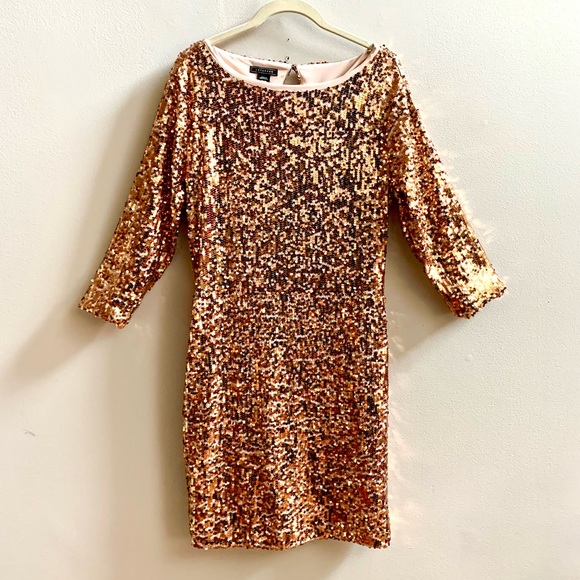 gold sequin dress with tights Jenny Dress in Gold Sequin S main image 1
